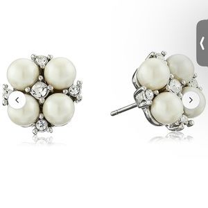 Carolee Pearl and Crystal Basics The Caitlin Floral Motif Pierced Stud Earrings